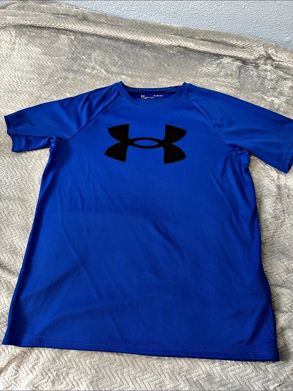 Under Armour UA Tech Big Logo Short Sleeve T-Shirt Boys Large Blue